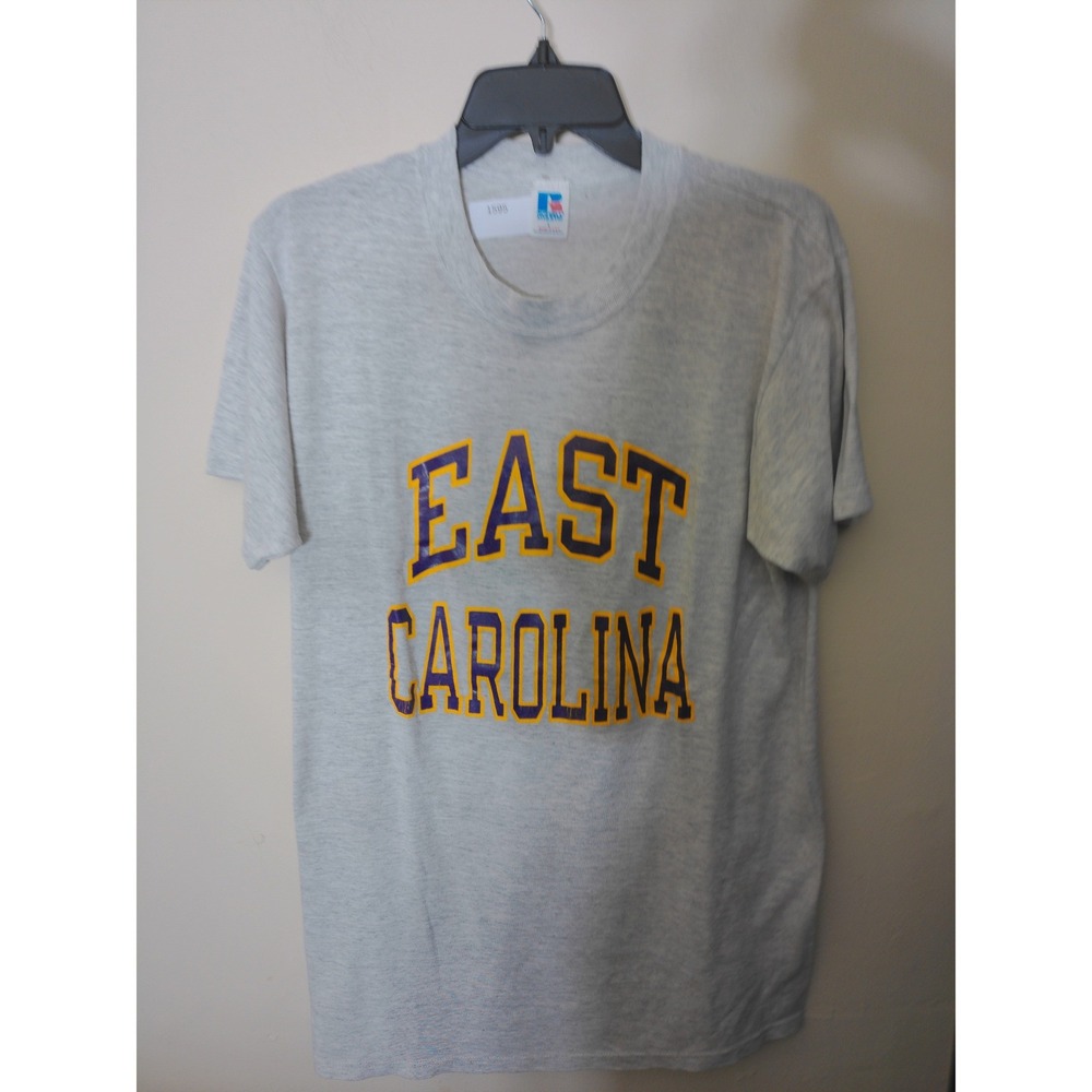 Russell Athletic T-Shirt Men Large Gray VTG ECU East Carolina Graphic USA Made